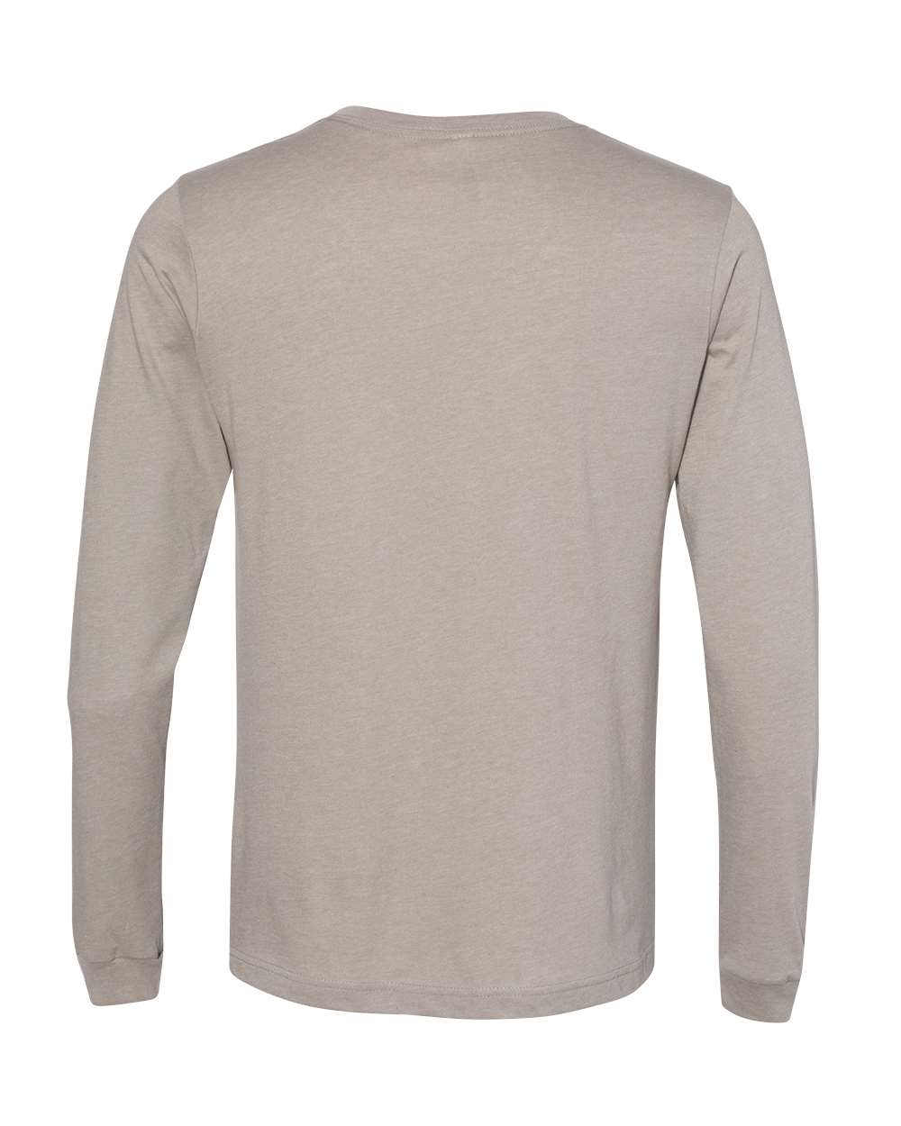 Heather CVC Long Sleeve Tee - Back - B02906132 - Heather Stone