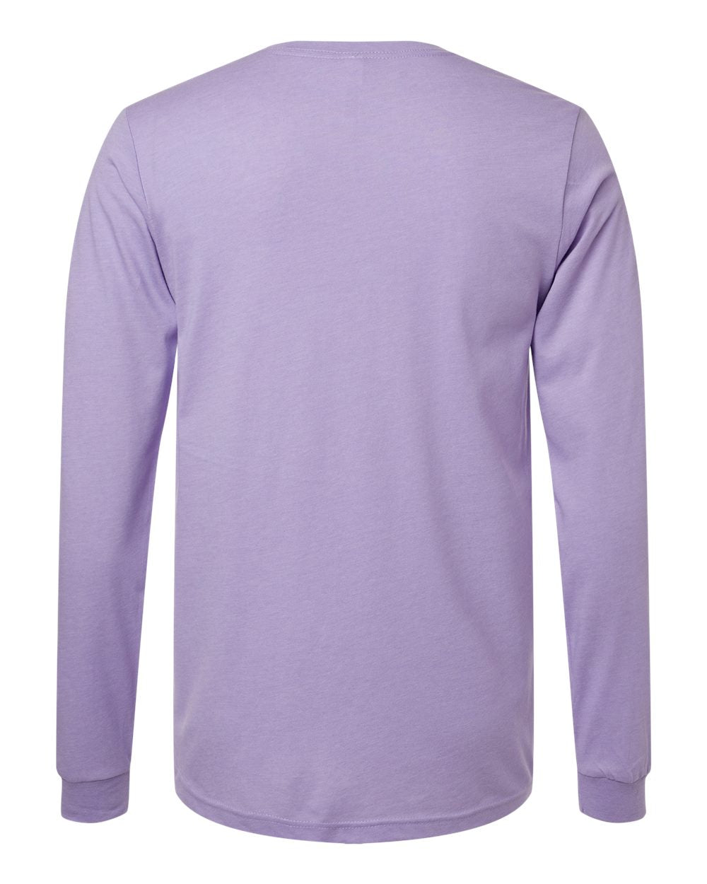 Heather CVC Long Sleeve Tee - Back - B02906142 - Heather Dark Lavender