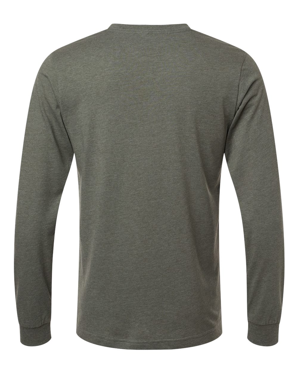 Heather CVC Long Sleeve Tee - Back - B02906152 - Heather Military Green