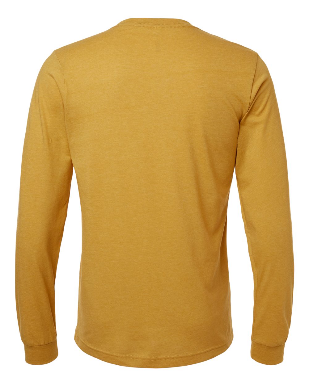 Heather CVC Long Sleeve Tee - Back - B02906162 - Heather Mustard