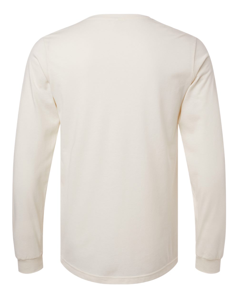 Heather CVC Long Sleeve Tee - Back - B02906172 - Heather Natural
