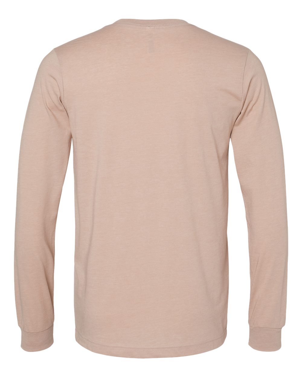 Heather CVC Long Sleeve Tee - Back - B02906302 - Heather Pink Gravel