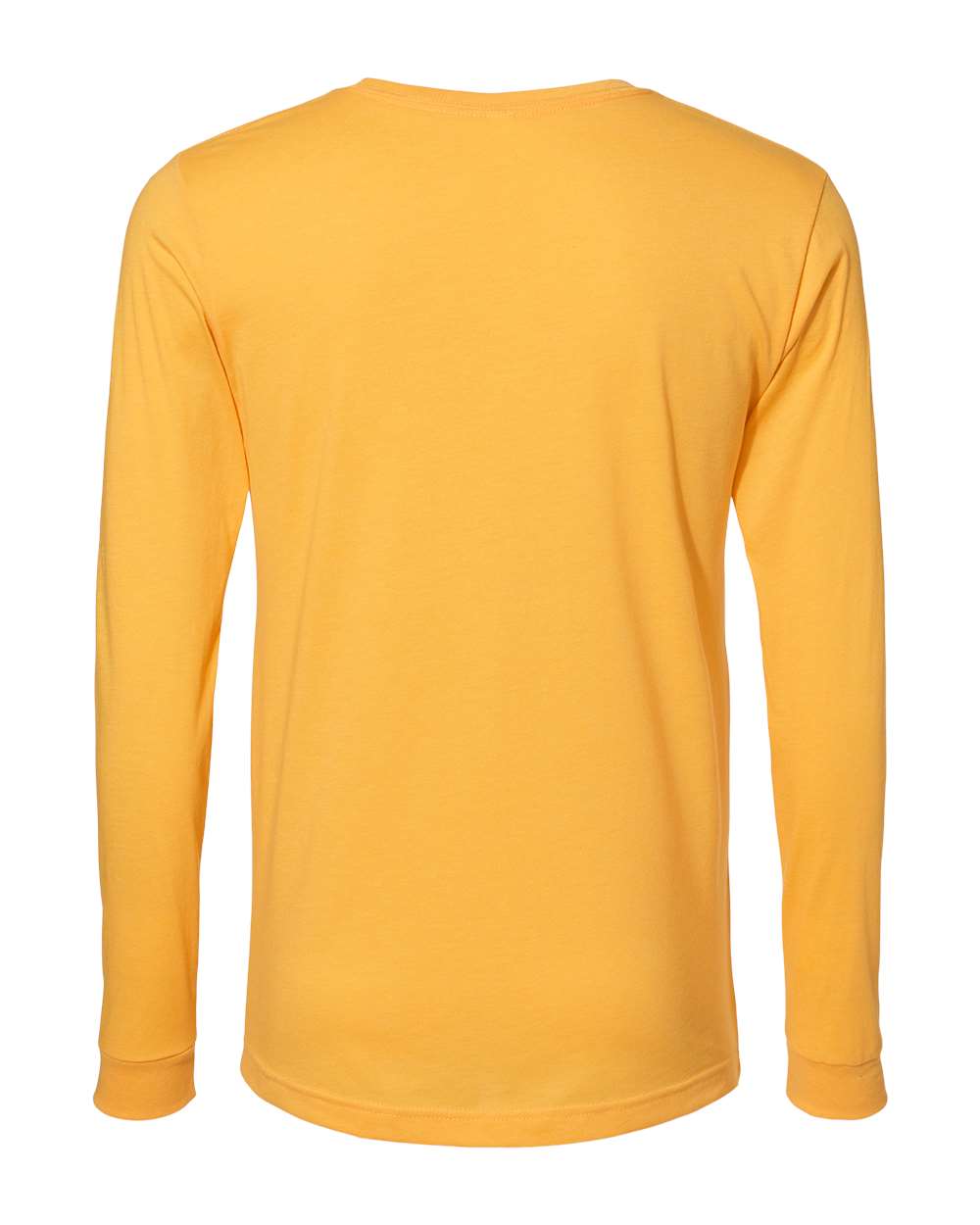 Heather CVC Long Sleeve Tee - Back - B02906422 - Heather Yellow Gold