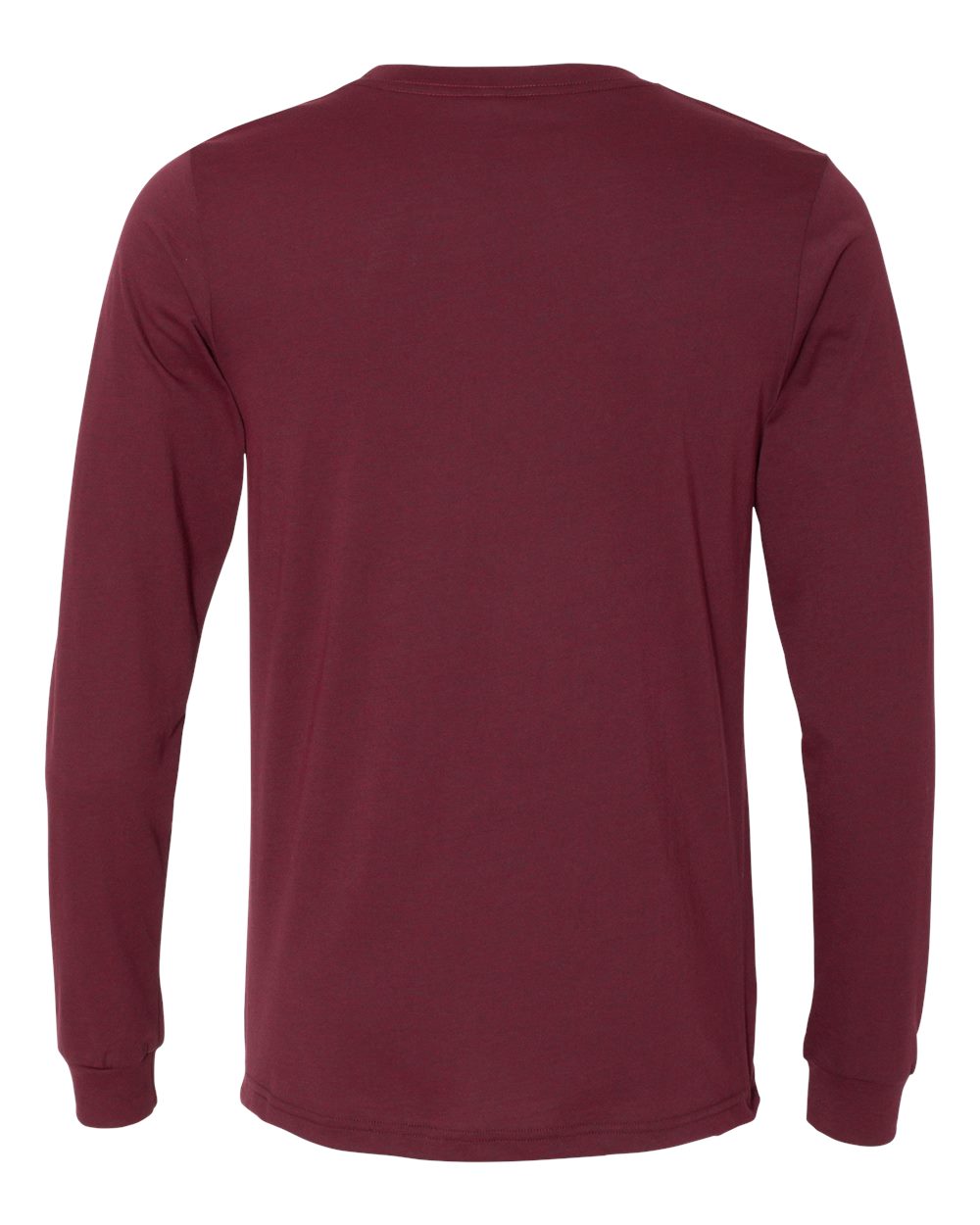 Heather CVC Long Sleeve Tee - Back - B02906432 - Heather Cardinal