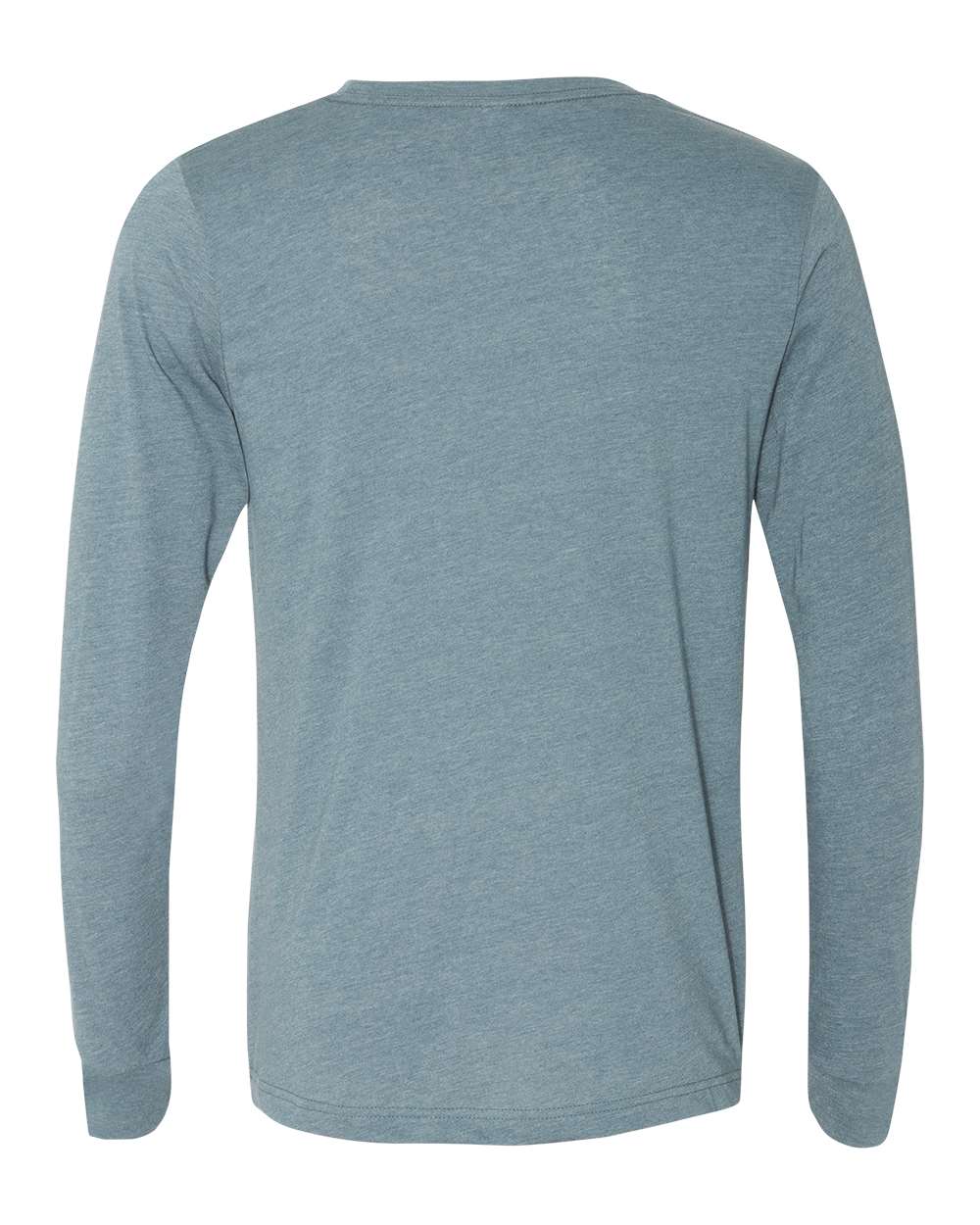 Heather CVC Long Sleeve Tee - Back - B02906632 - Heather Slate