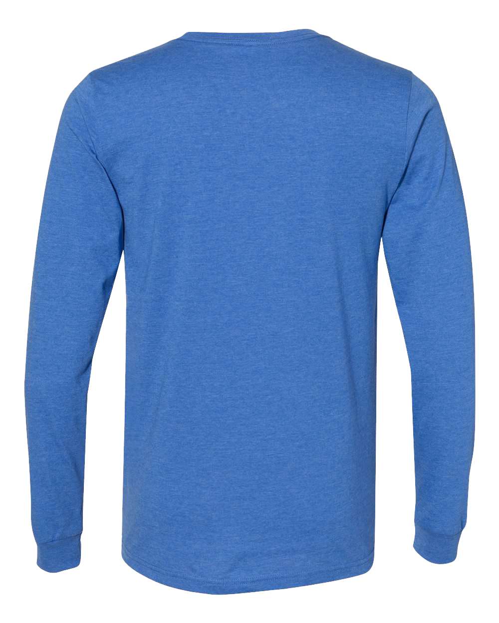 Heather CVC Long Sleeve Tee - Back - B02906762 - Heather True Royal