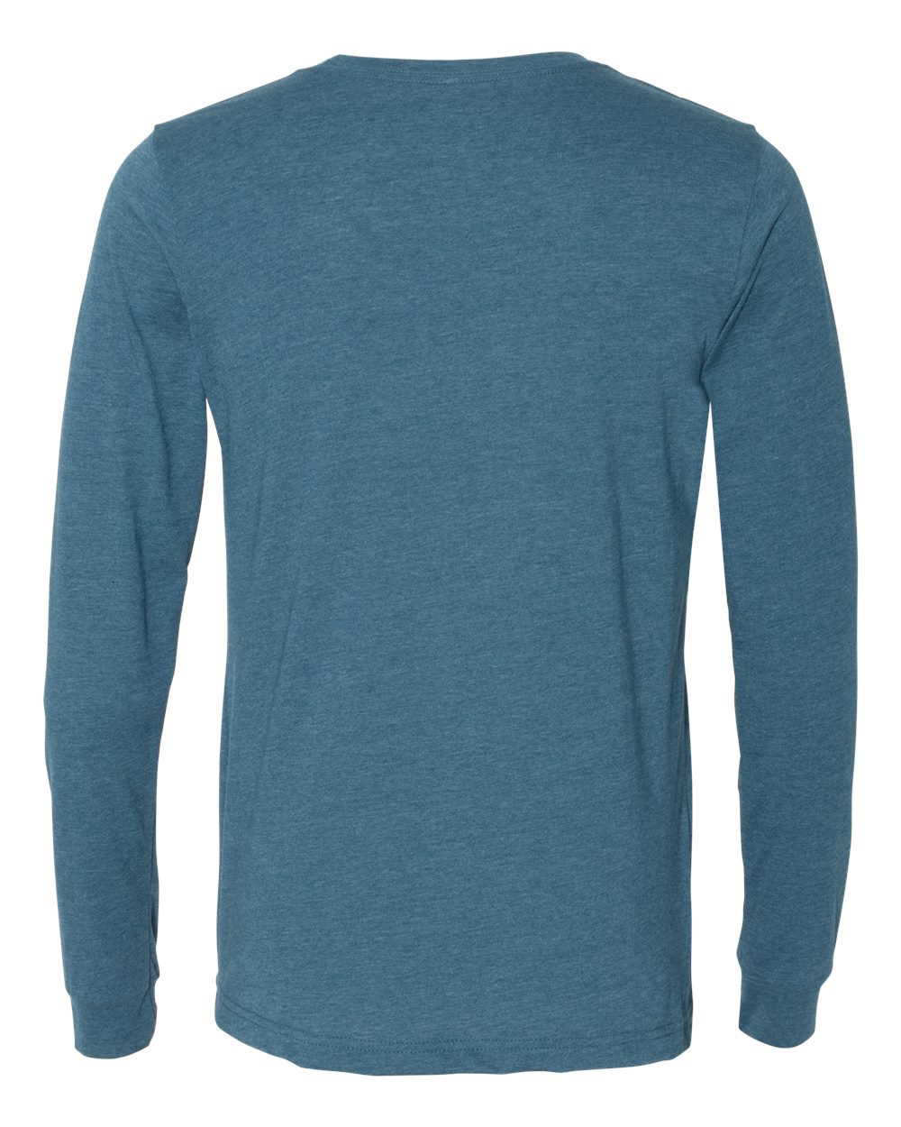 Heather CVC Long Sleeve Tee - Back - B02906772 - Heather Deep Teal