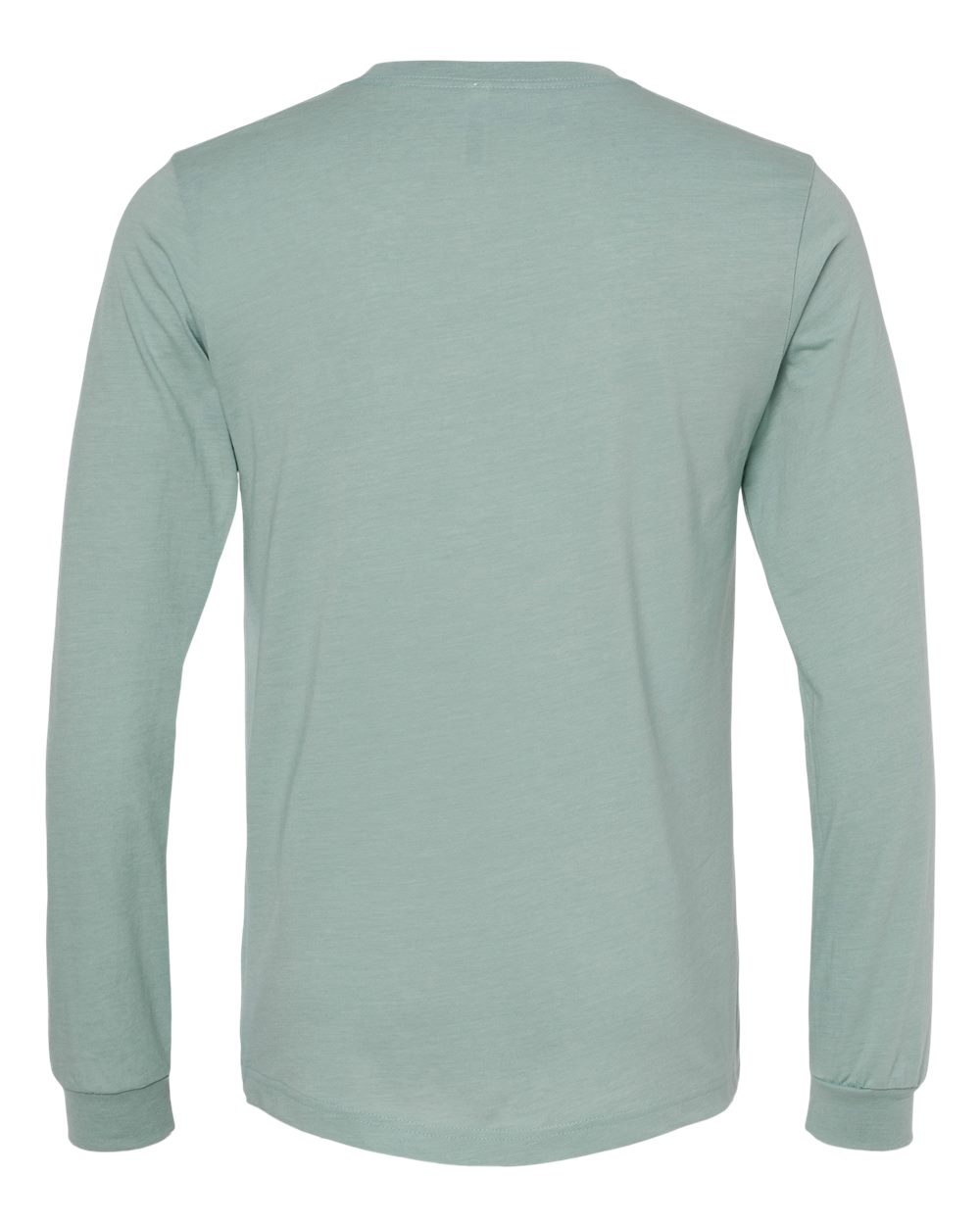 Heather CVC Long Sleeve Tee - Back - B02906972 - Heather Dusty Blue