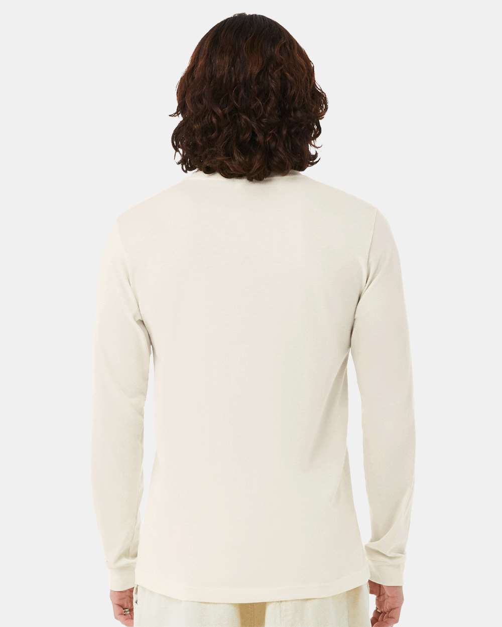 Heather CVC Long Sleeve Tee - OnModelBack - B02906172 - Heather Natural