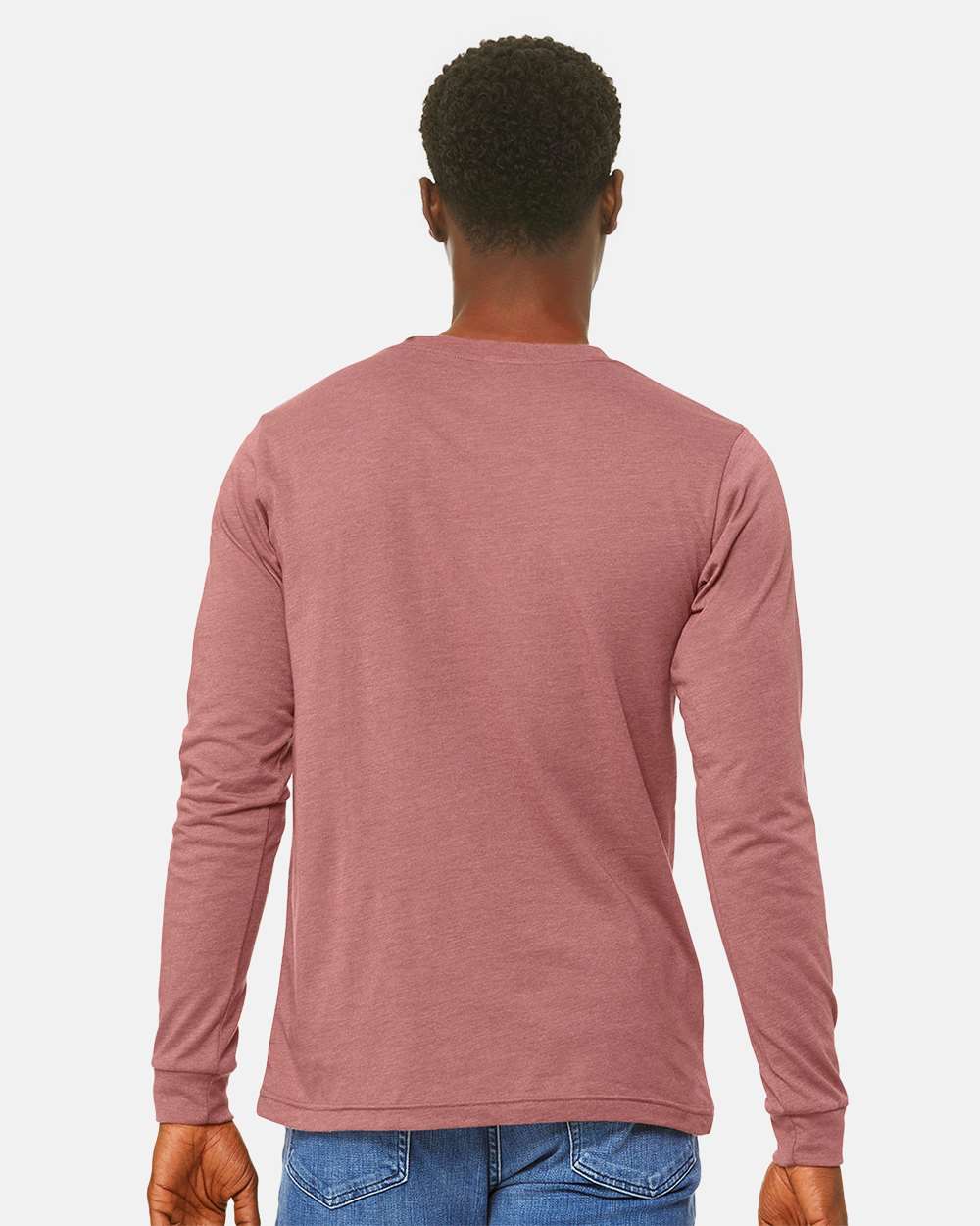 Heather CVC Long Sleeve Tee - OnModelBack - B02906272 - Heather Mauve