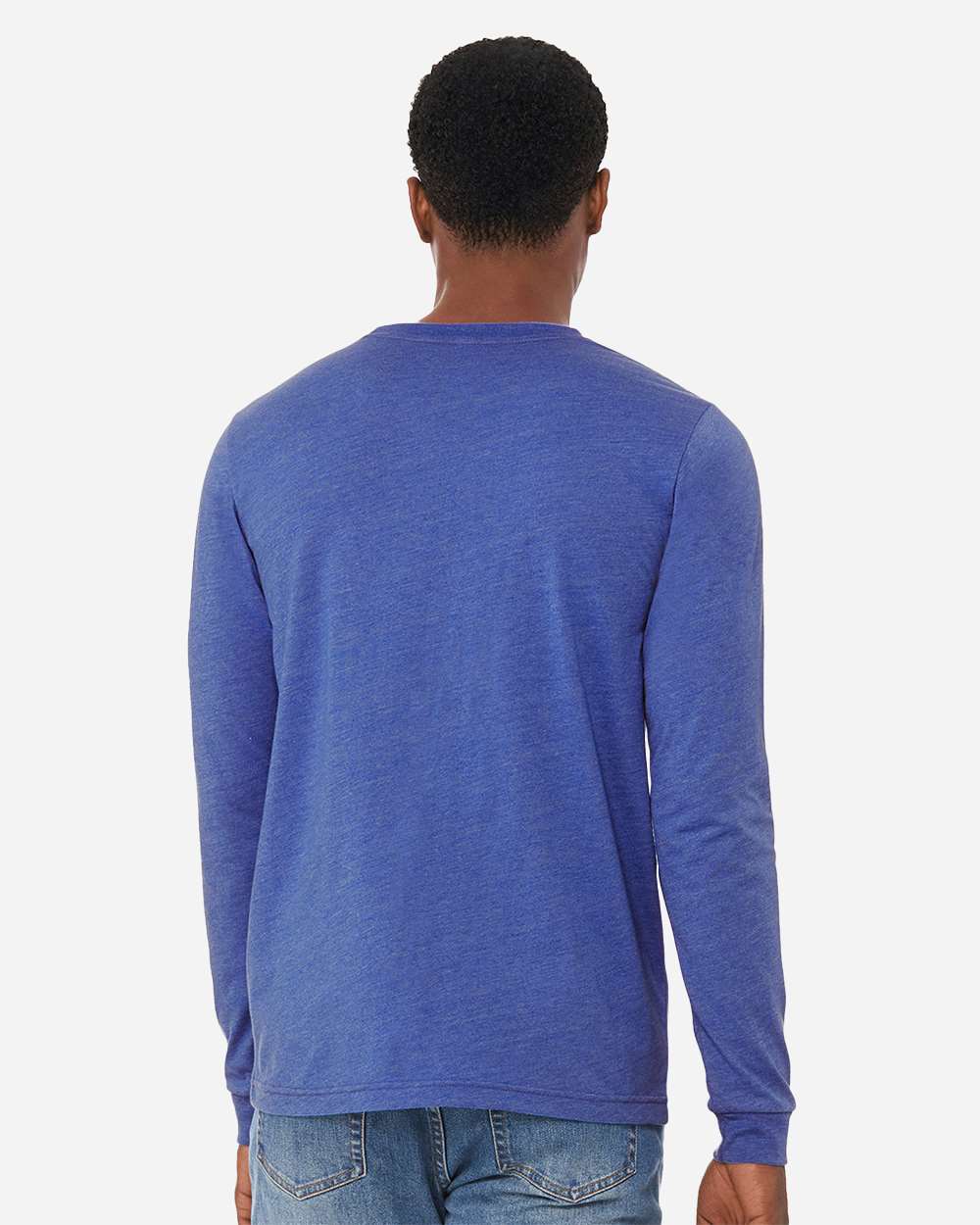 Heather CVC Long Sleeve Tee - OnModelBack - B02906762 - Heather True Royal