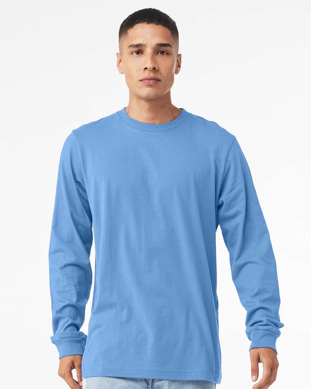 Heather CVC Long Sleeve Tee - OnModelFront - B02906022 - Heather Carolina Blue