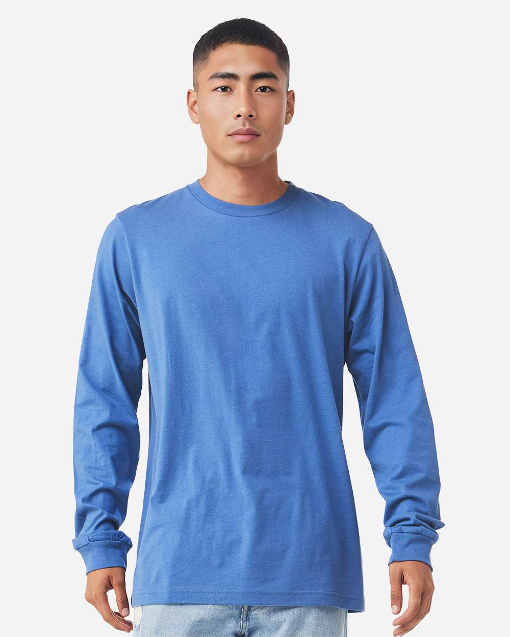 Heather CVC Long Sleeve Tee - OnModelFront - B02906042 - Heather Columbia Blue