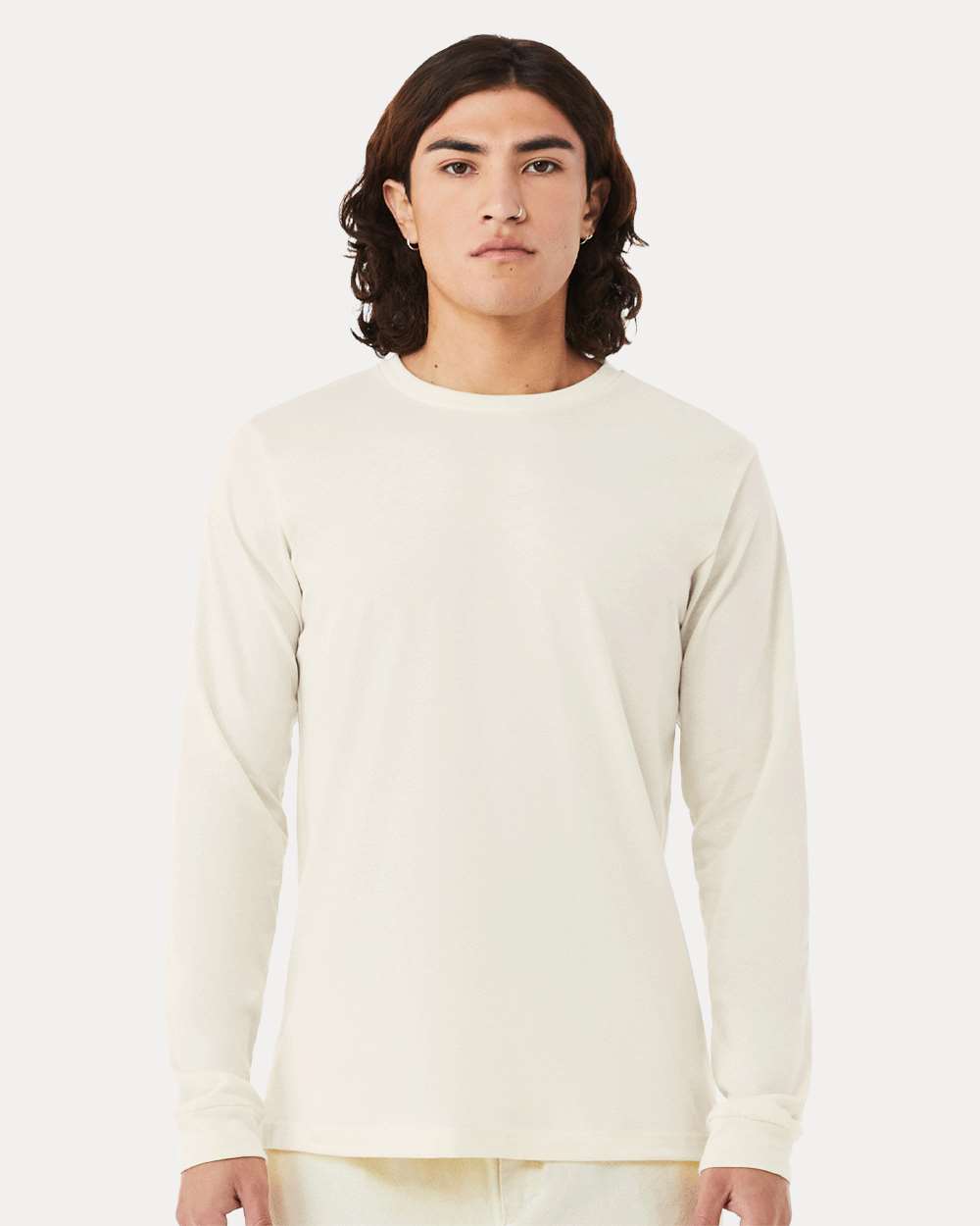 Heather CVC Long Sleeve Tee - OnModelFront - B02906172 - Heather Natural