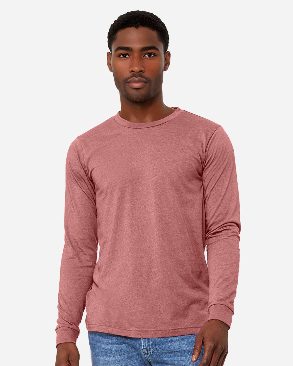 Heather CVC Long Sleeve Tee - OnModelFront - B02906272 - Heather Mauve