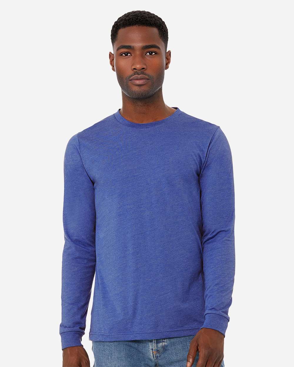 Heather CVC Long Sleeve Tee - OnModelFront - B02906762 - Heather True Royal