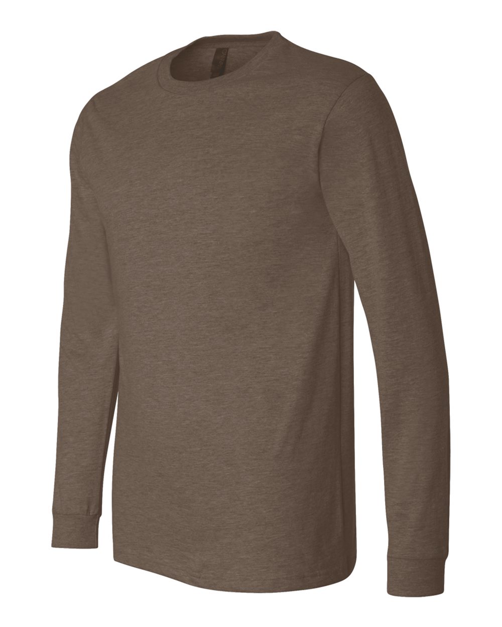 Heather CVC Long Sleeve Tee - Side - B02906552 - Heather Brown
