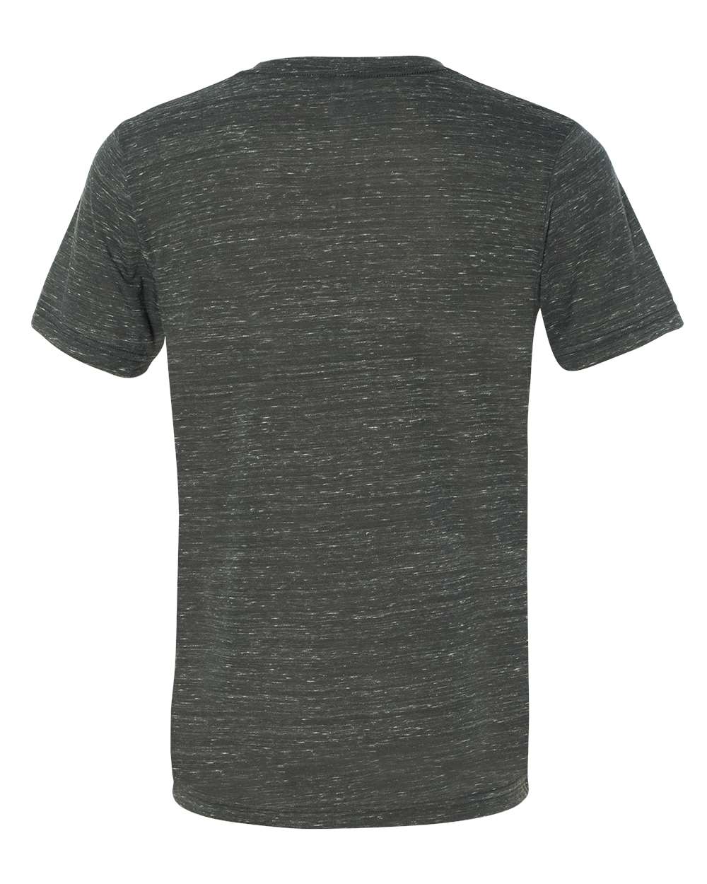 Unisex Textured Jersey V-Neck Tee - Back - B03406122 - Charcoal Marble