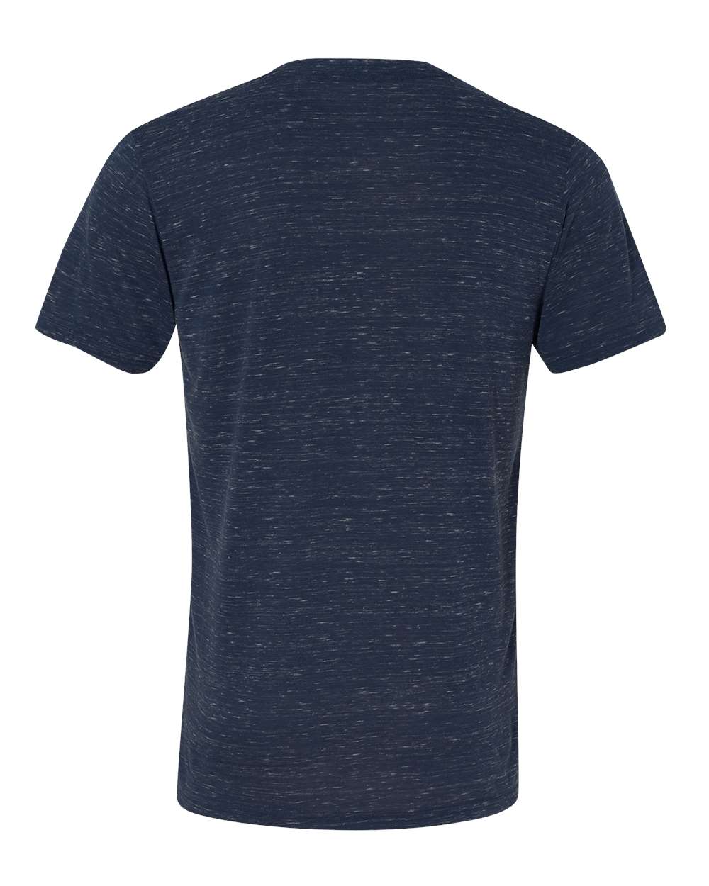 Unisex Textured Jersey V-Neck Tee - Back - B03406642 - Navy Marble