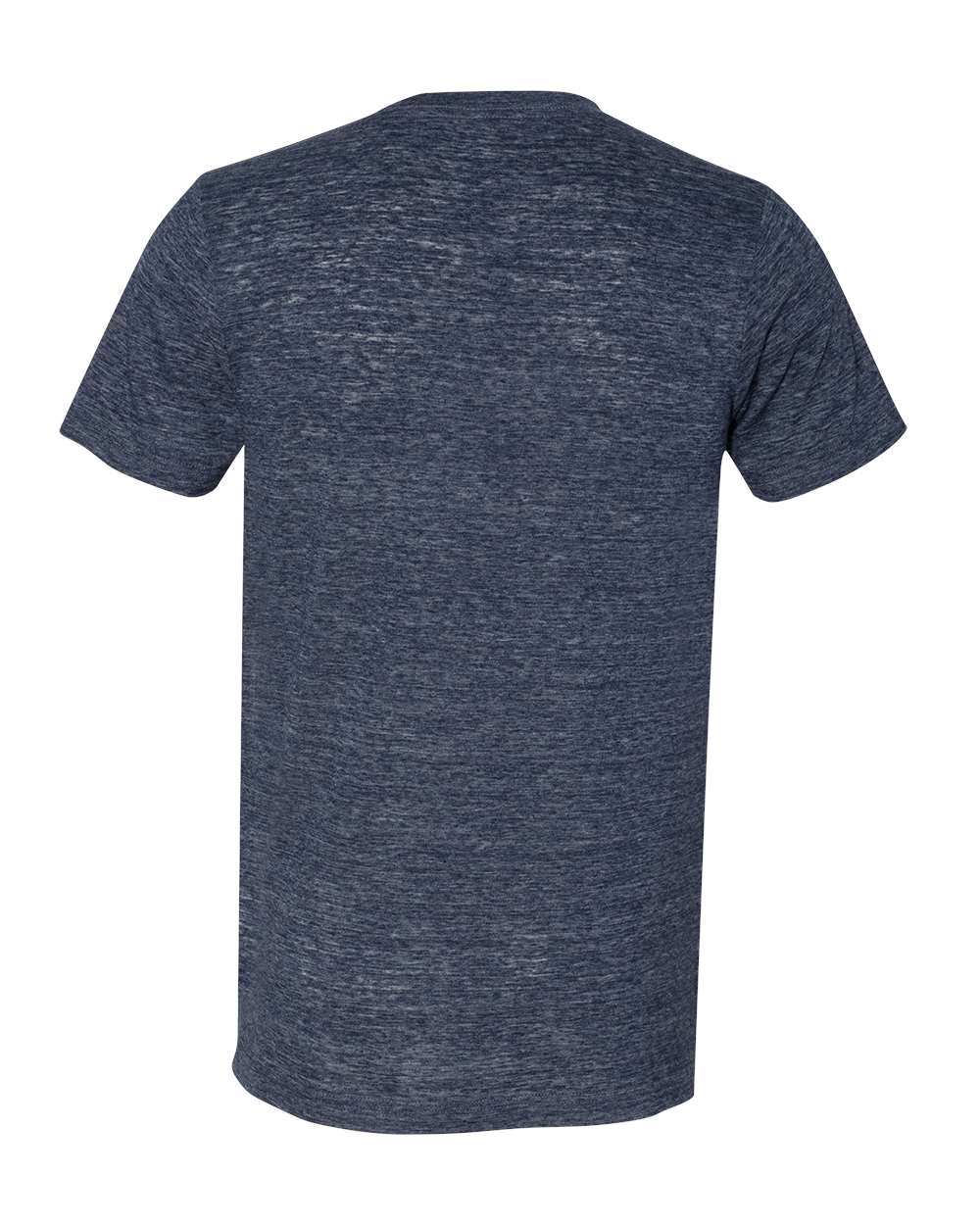 Unisex Textured Jersey V-Neck Tee - Back - B03406652 - Navy Slub