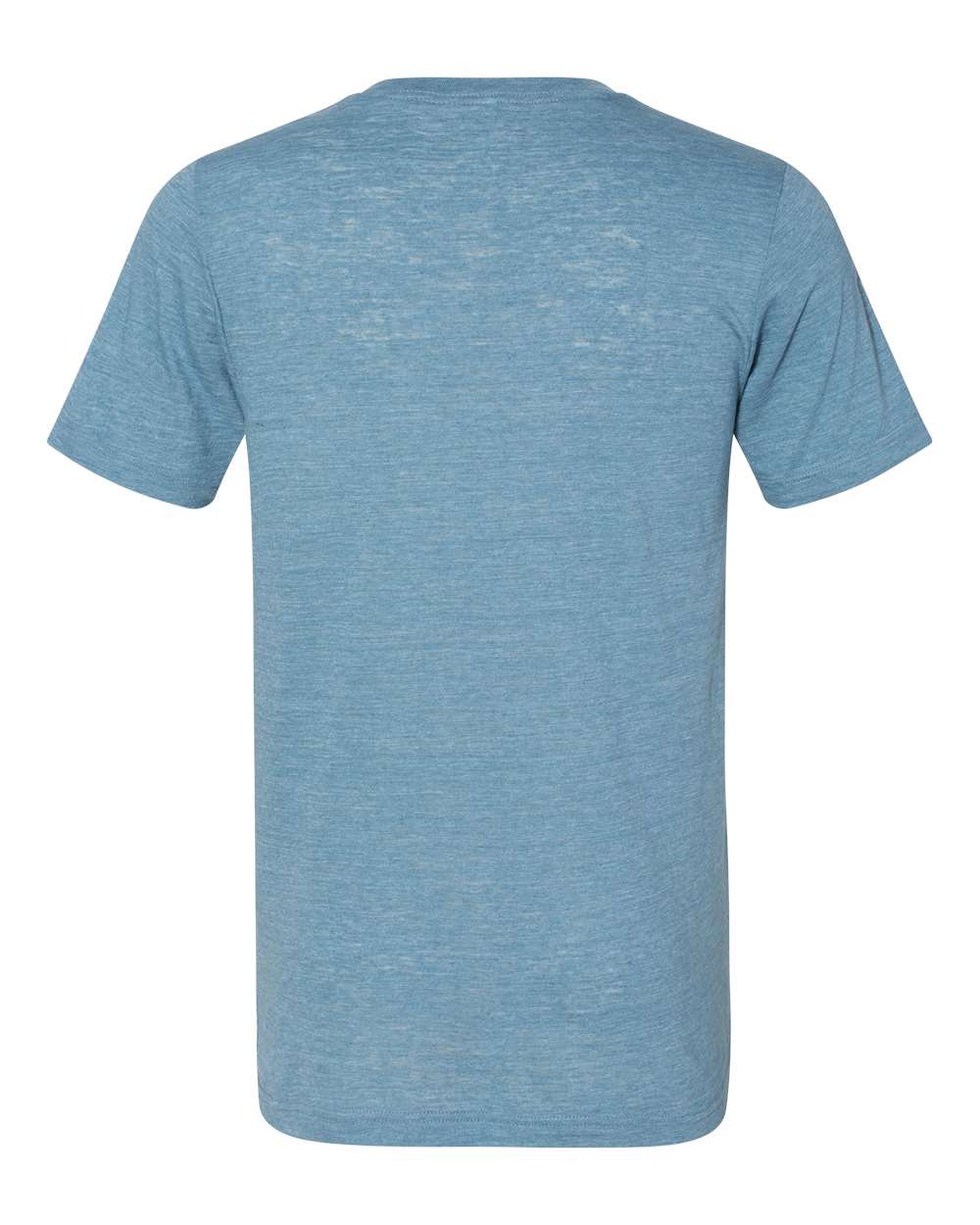 Unisex Textured Jersey V-Neck Tee - Back - B03406982 - Denim Slub