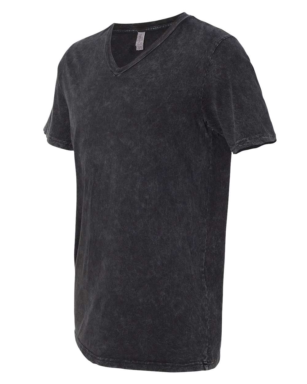 Unisex Textured Jersey V-Neck Tee - DirectSide - B03406102 - Black Mineral Wash