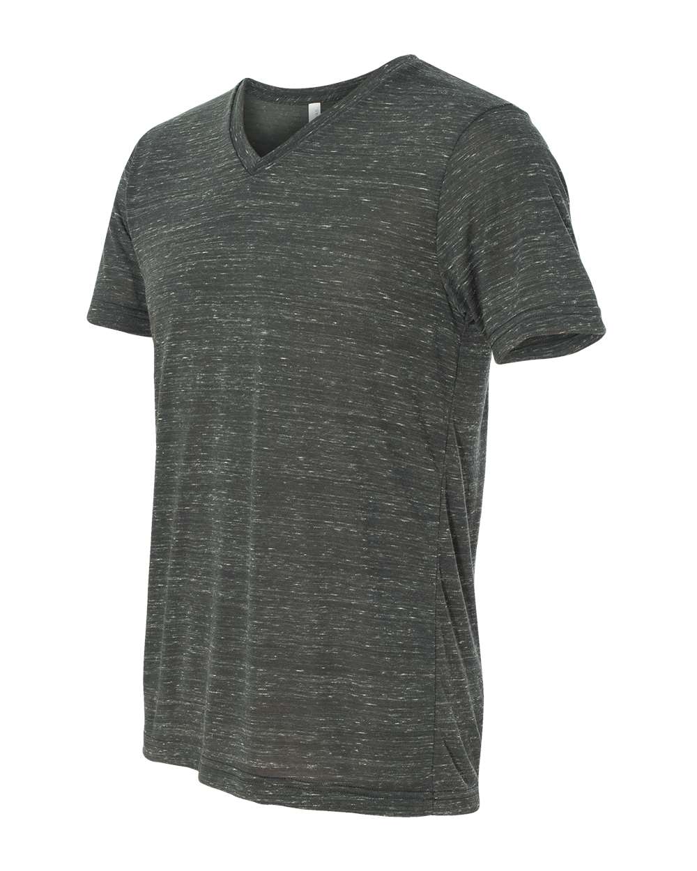 Unisex Textured Jersey V-Neck Tee - DirectSide - B03406122 - Charcoal Marble