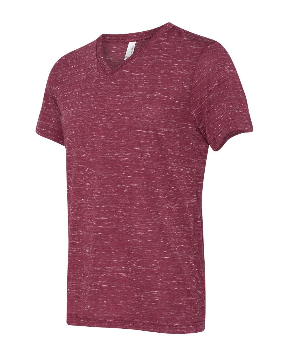 Unisex Textured Jersey V-Neck Tee - DirectSide - B03406532 - Maroon Marble
