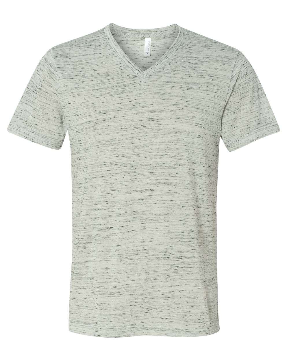 Unisex Textured Jersey V-Neck Tee - Front - B03406012 - White Marble