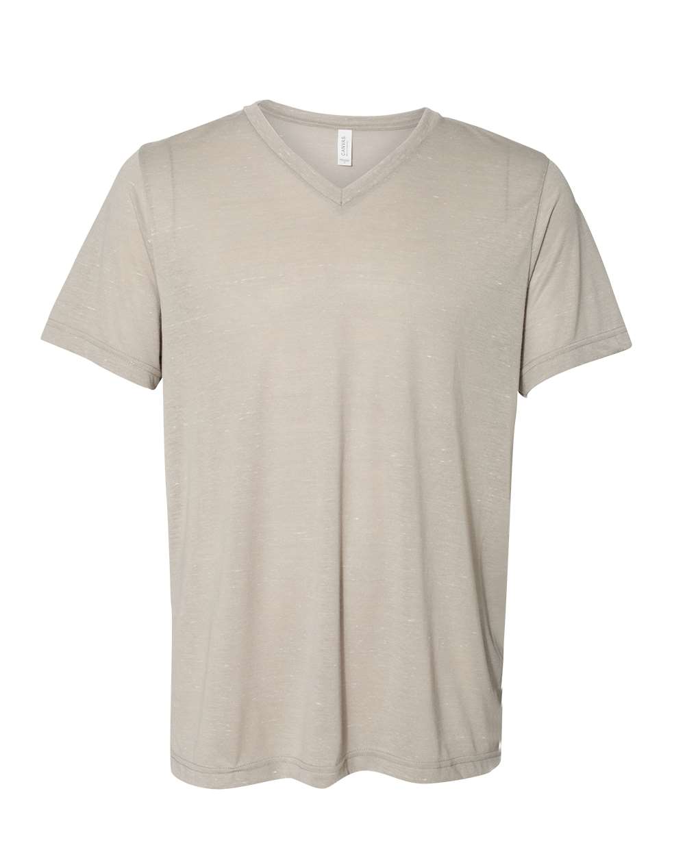 Unisex Textured Jersey V-Neck Tee - Front - B03406732 - Stone Marble