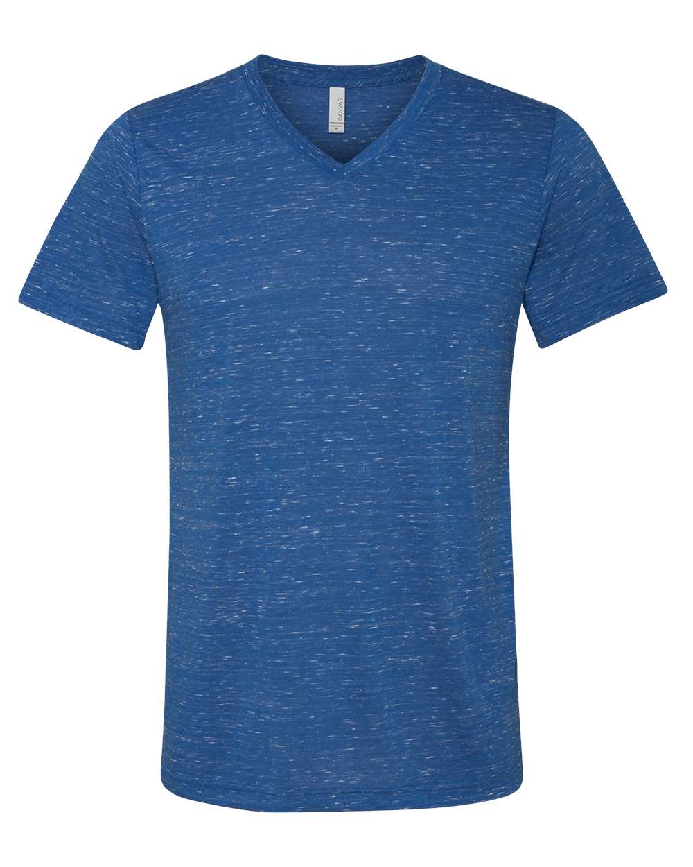 Unisex Textured Jersey V-Neck Tee - Front - B03406752 - True Royal Marble
