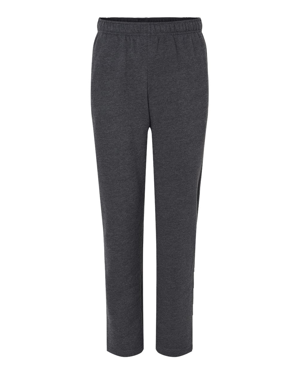 Unisex Sponge Fleece Straight Leg Sweatpants - Front - B07406092 - Dark Grey Heather