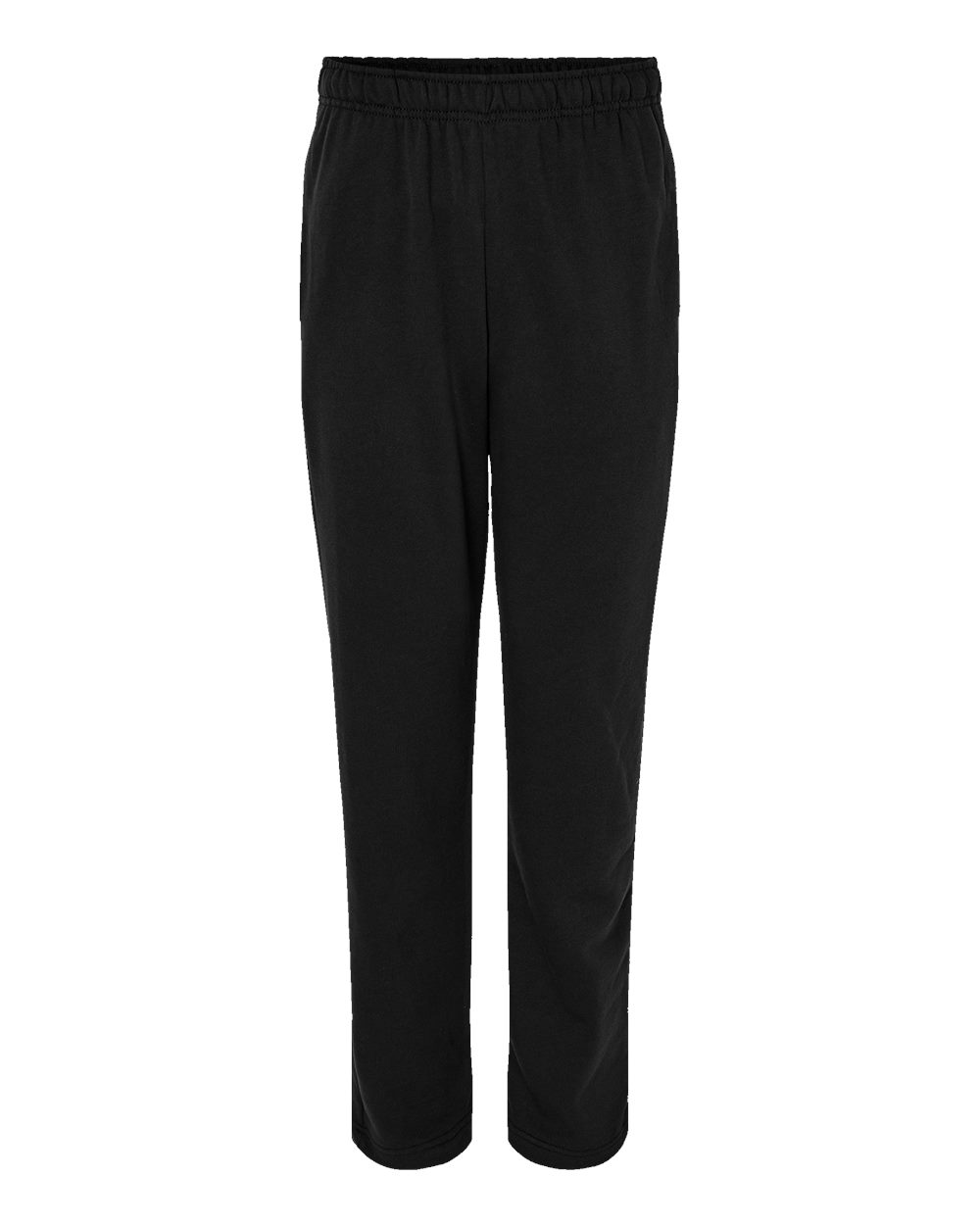 Unisex Sponge Fleece Straight Leg Sweatpants - Front - B07406502 - Black