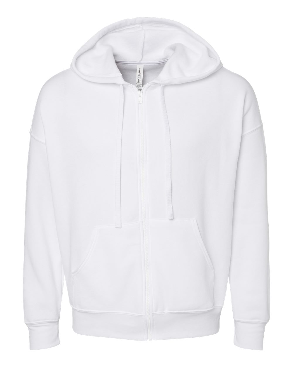 Unisex Sponge Fleece DTM Full-Zip Hoodie - Front - B07806002 - White