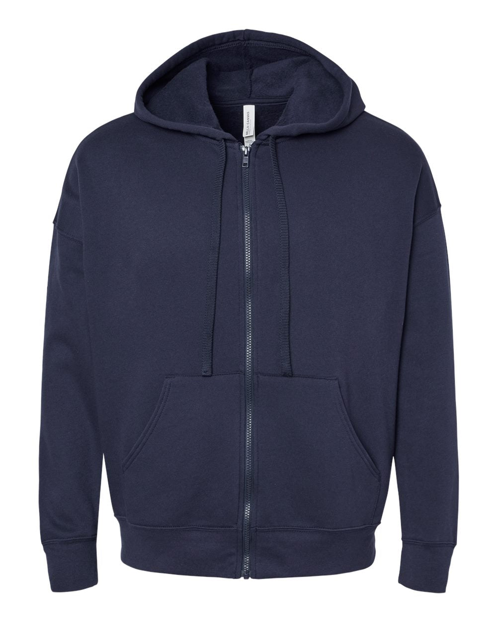 Unisex Sponge Fleece DTM Full-Zip Hoodie - Front - B07806652 - Navy