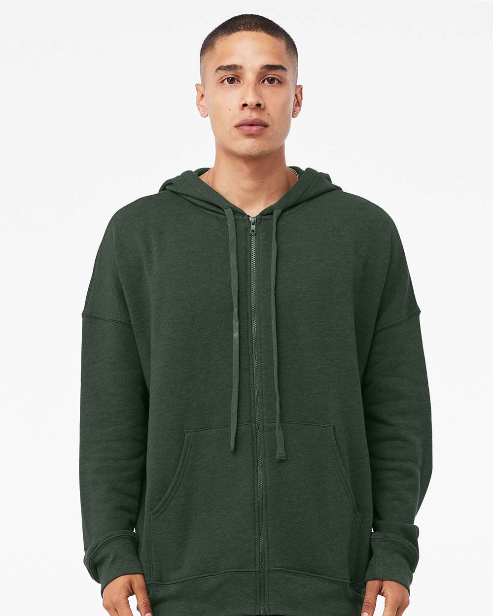 Unisex Sponge Fleece DTM Full-Zip Hoodie - OnModelFront - B07806572 - Heather Forest