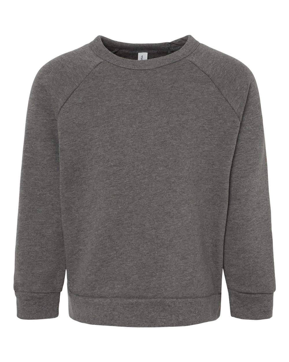 Toddler Sponge Fleece Raglan Sweatshirt - Front - B07906073 - Deep Heather