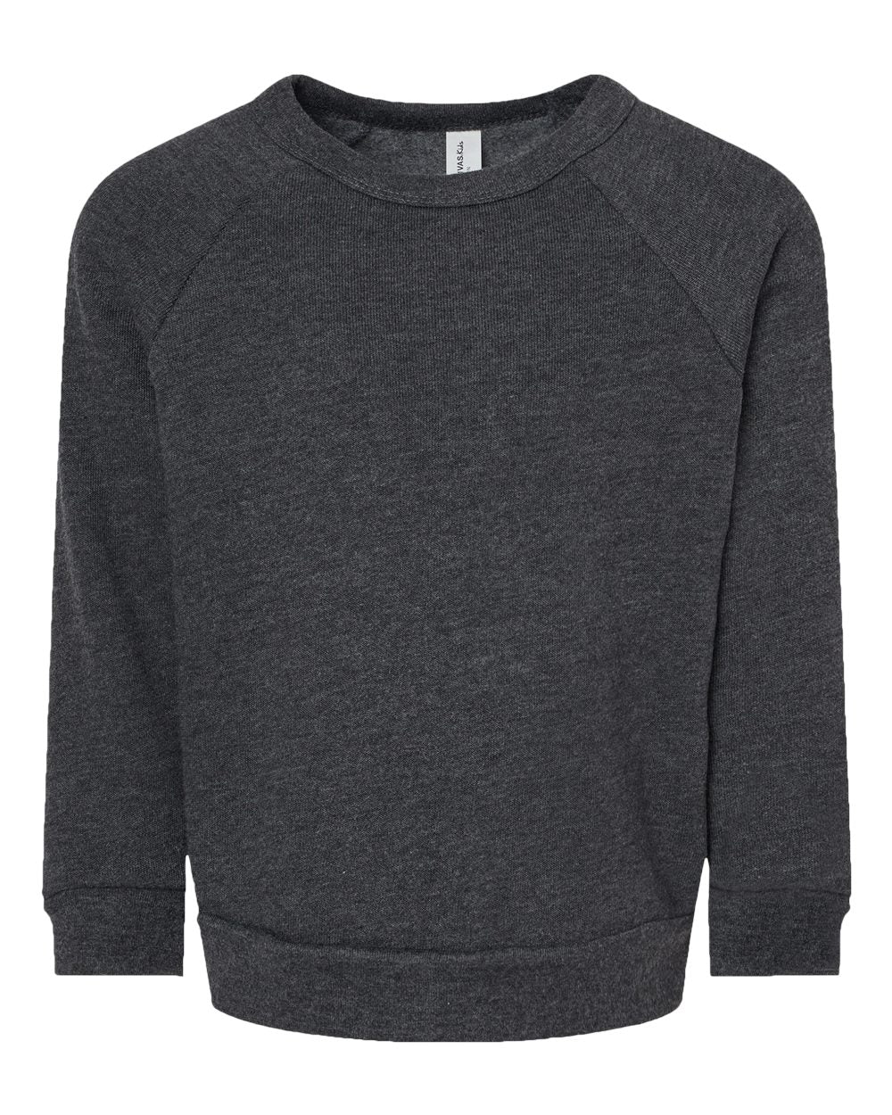 Toddler Sponge Fleece Raglan Sweatshirt - Front - B07906093 - Dark Grey Heather