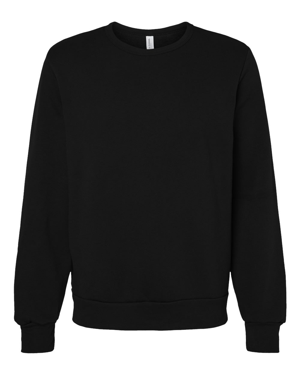 Unisex Sponge Fleece Classic Crewneck Sweatshirt - Front - B08006502 - Black