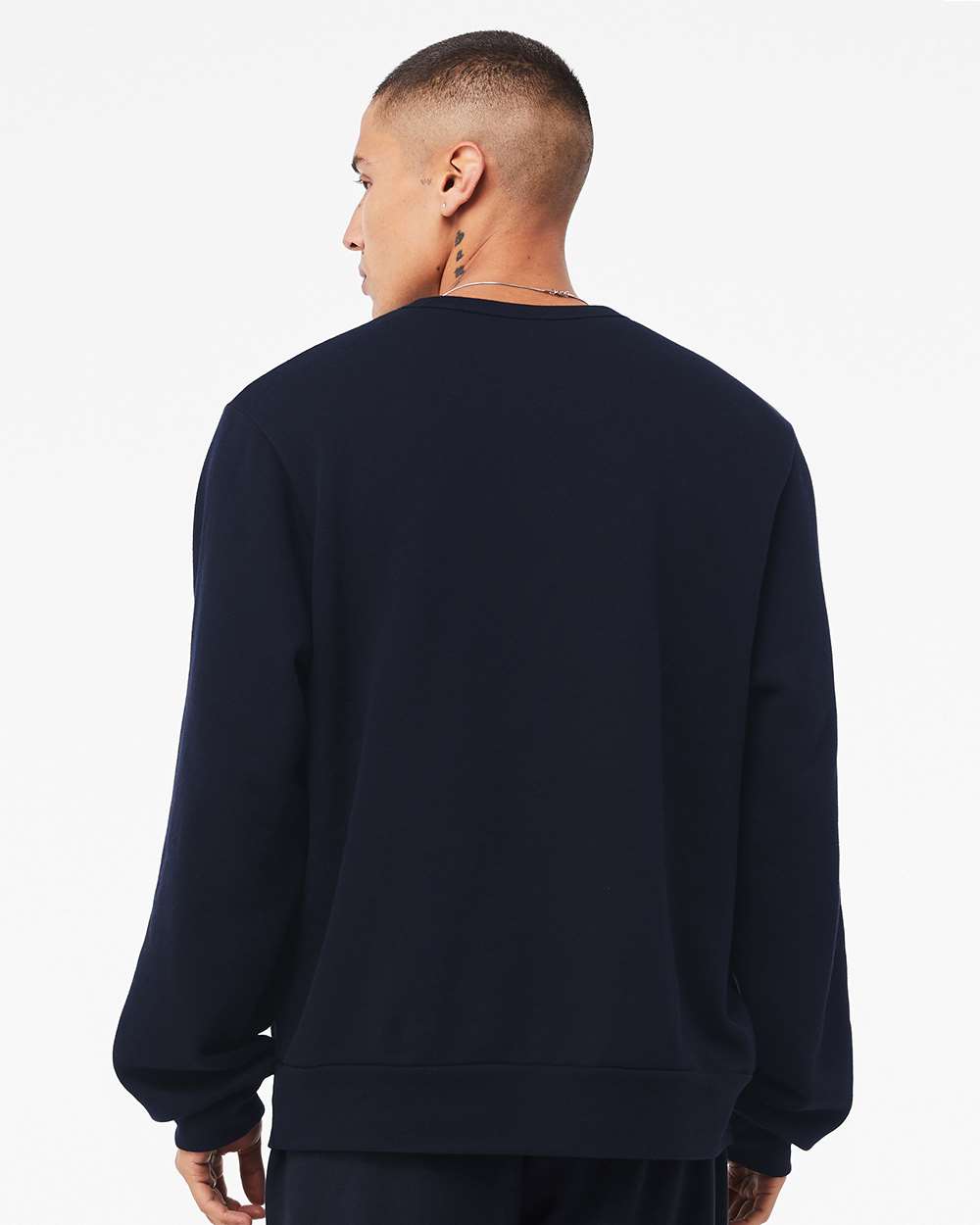 Unisex Sponge Fleece Classic Crewneck Sweatshirt - OnModelBack - B08006652 - Navy