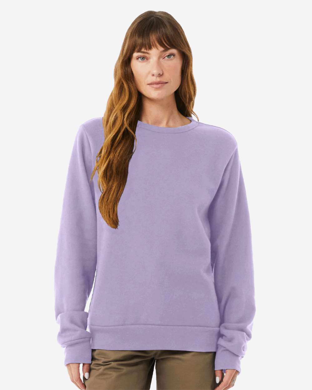 Unisex Sponge Fleece Classic Crewneck Sweatshirt - OnModelFront - B08006432 - Dark Lavender