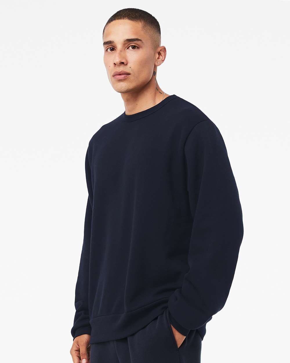 Unisex Sponge Fleece Classic Crewneck Sweatshirt - OnModelSide - B08006652 - Navy