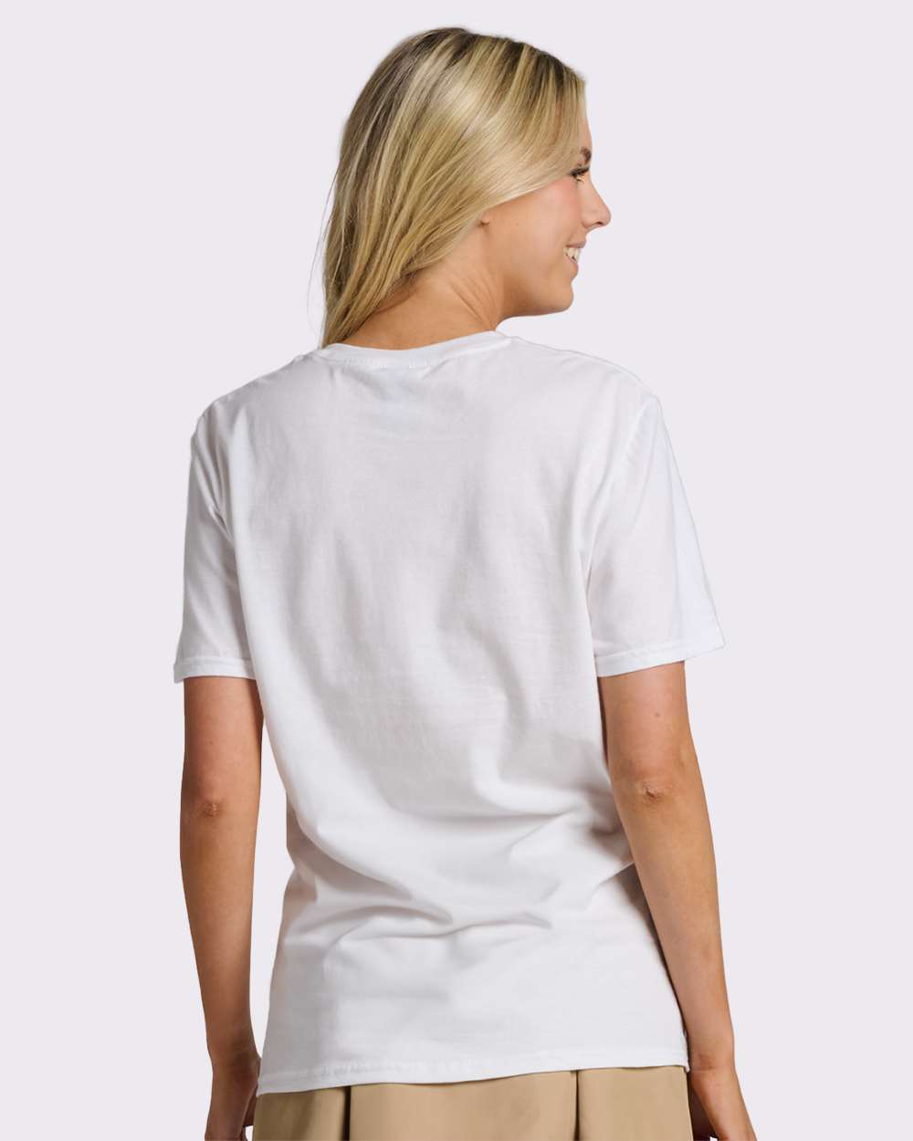 Premium Cotton T-Shirt - OnModelBack - B01335002 - White