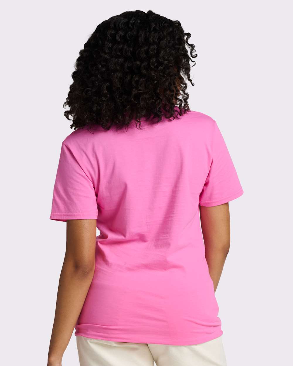 Premium Cotton T-Shirt - OnModelBack - B01335102 - Bubblegum