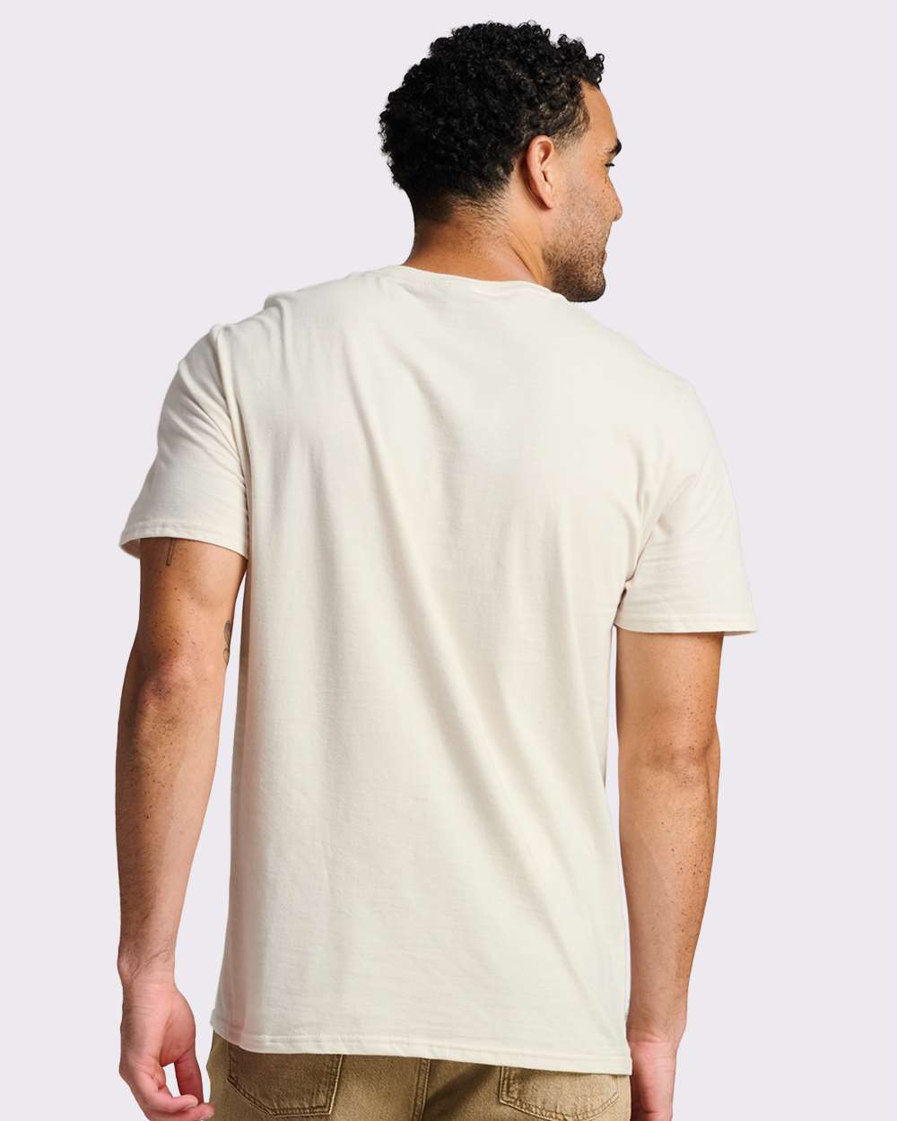 Premium Cotton T-Shirt - OnModelBack - B01335242 - Sweet Cream Heather