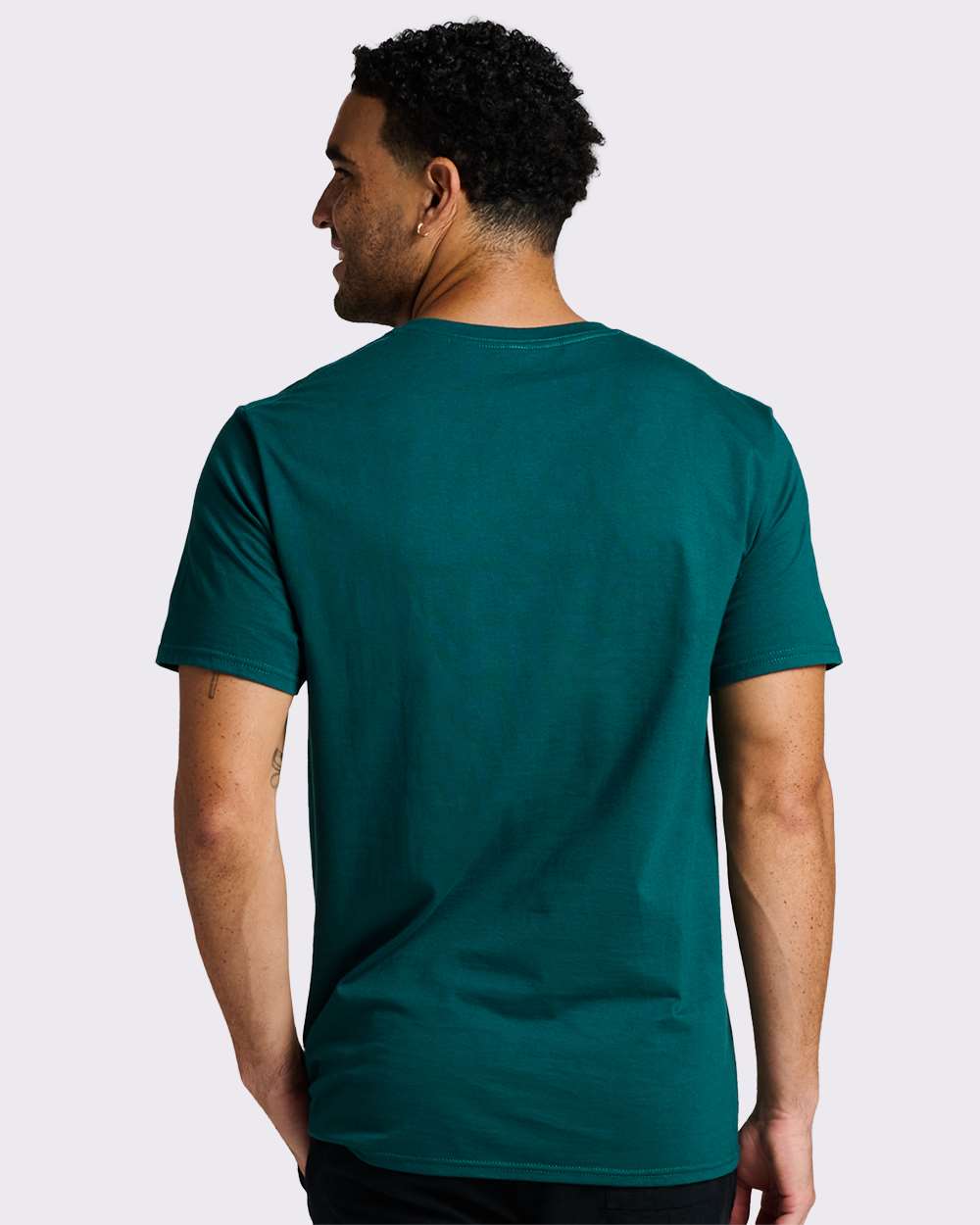 Premium Cotton T-Shirt - OnModelBack - B01335542 - Deep Emerald