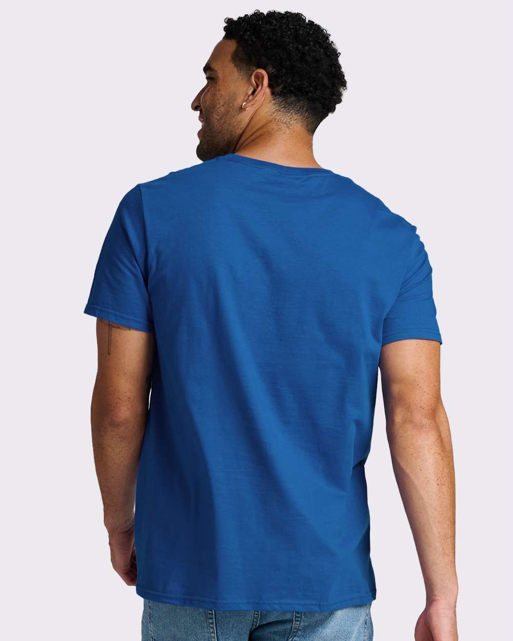 Premium Cotton T-Shirt - OnModelBack - B01335752 - Royal