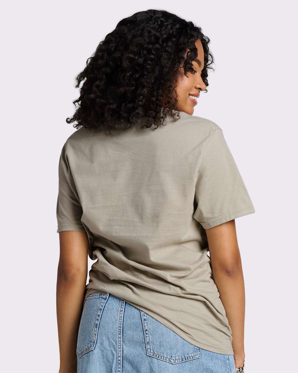 Premium Cotton T-Shirt - OnModelBack - B01335772 - Clay