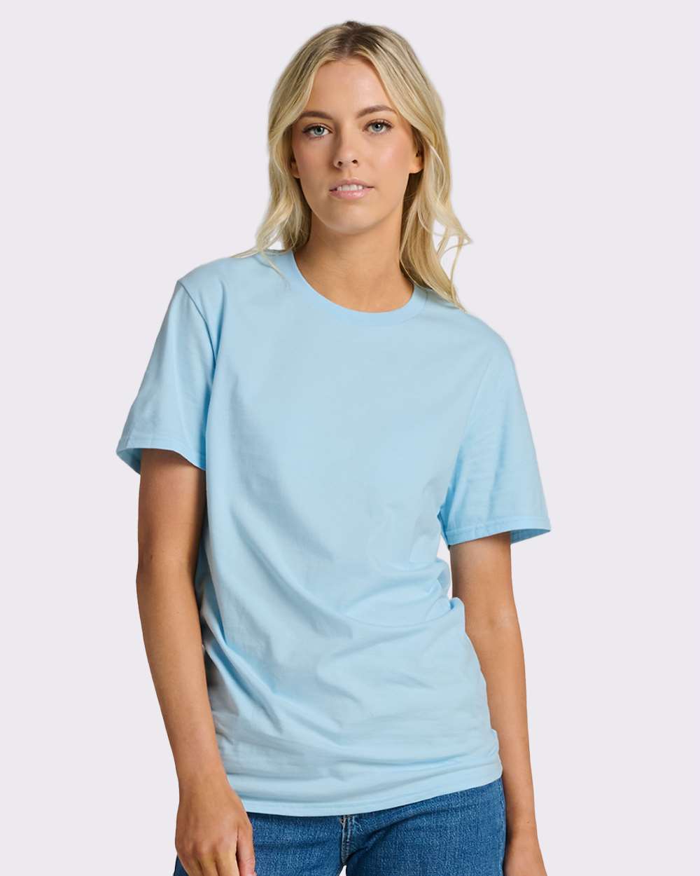 Premium Cotton T-Shirt - OnModelFront - B01335252 - Breezy Blue