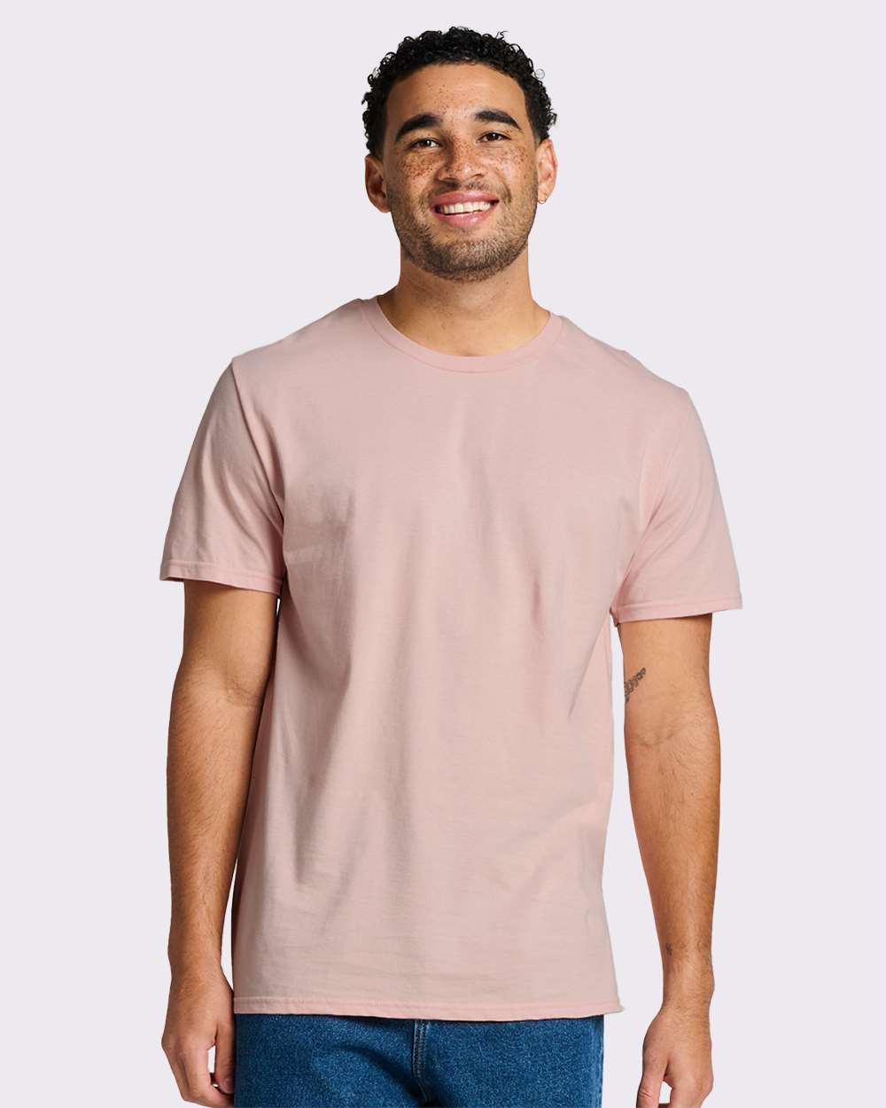 Premium Cotton T-Shirt - OnModelFront - B01335302 - Blush Pink